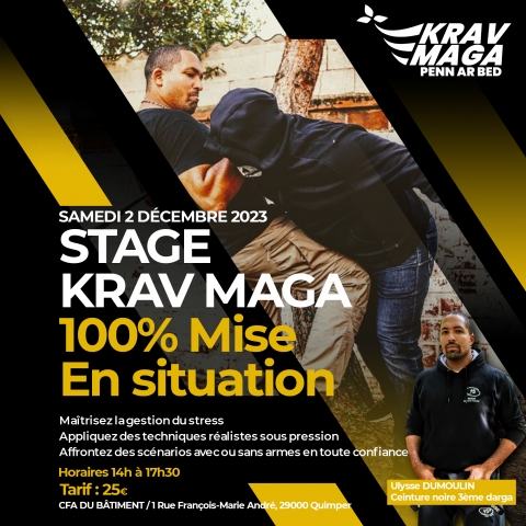 Stage Krav Maga "100% MISE EN SITUATION" à Quimper
