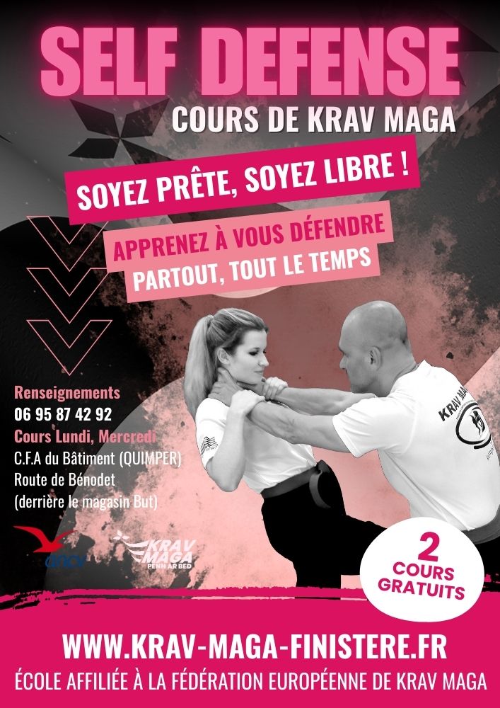 affiche du club de krav maga self defense a quimper bretagne saison 2025 2026